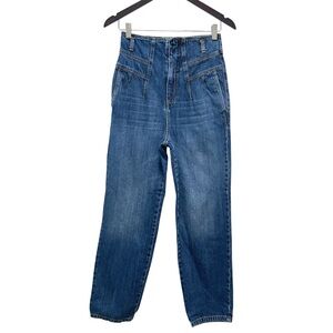 Pinko High Waisted Medium Blue Tapered Jean Size 26